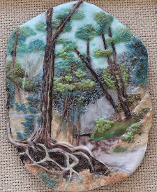 竹内明美のパートドヴェールガラス工芸レリーフ